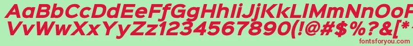 Sinkinsans800blackitalic-fontti – punaiset fontit vihreällä taustalla