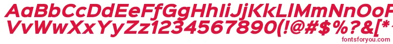 フォントSinkinsans800blackitalic – 白い背景に赤い文字