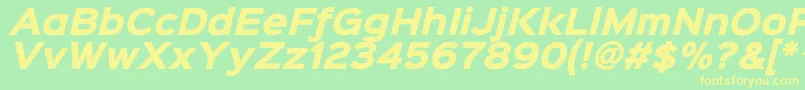 Sinkinsans800blackitalic Font – Yellow Fonts on Green Background