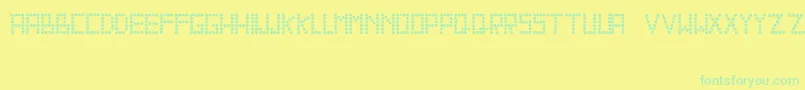 Sallyross-Schriftart – Grüne Schriften auf gelbem Hintergrund