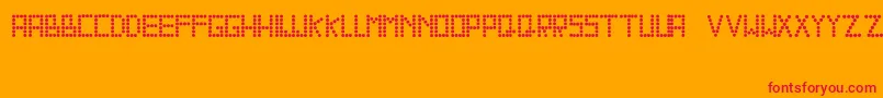 Sallyross-Schriftart – Rote Schriften auf orangefarbenem Hintergrund