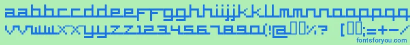 Supercar Font – Blue Fonts on Green Background