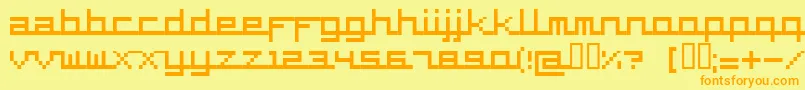 Supercar-fontti – oranssit fontit keltaisella taustalla