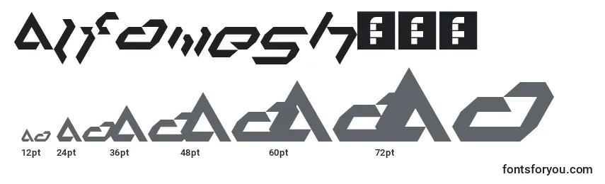sizes of alfamesh001 font, alfamesh001 sizes