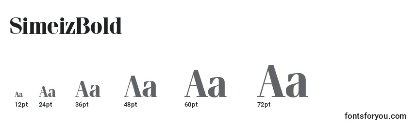 sizes of simeizbold font, simeizbold sizes