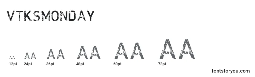 sizes of vtksmonday font, vtksmonday sizes