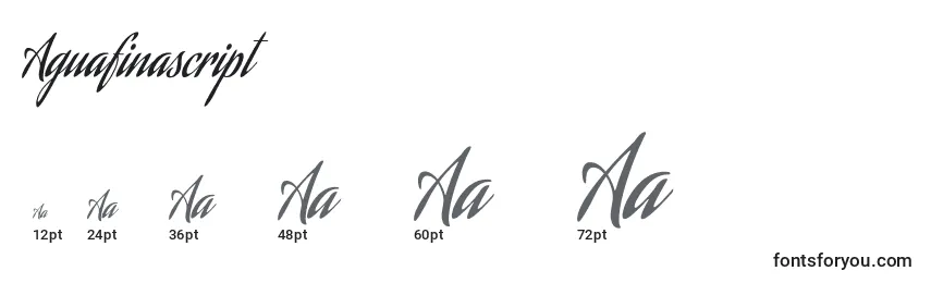 sizes of aguafinascript font, aguafinascript sizes