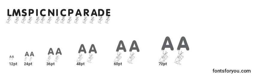 sizes of lmspicnicparade font, lmspicnicparade sizes