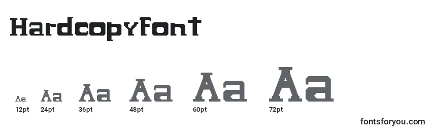 sizes of hardcopyfont font, hardcopyfont sizes