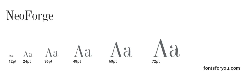 sizes of neoforge font, neoforge sizes