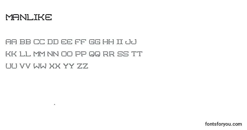 characters of manlike font, letter of manlike font, alphabet of  manlike font