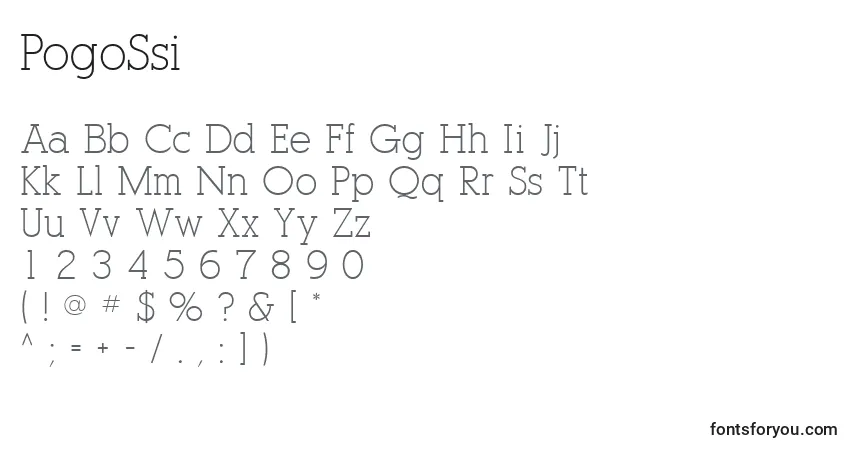 characters of pogossi font, letter of pogossi font, alphabet of  pogossi font