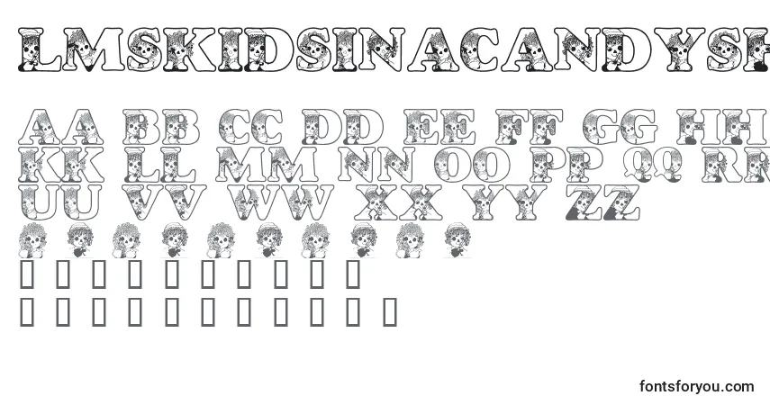 characters of lmskidsinacandyshop font, letter of lmskidsinacandyshop font, alphabet of  lmskidsinacandyshop font