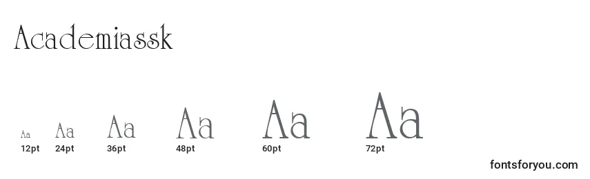 sizes of academiassk font, academiassk sizes
