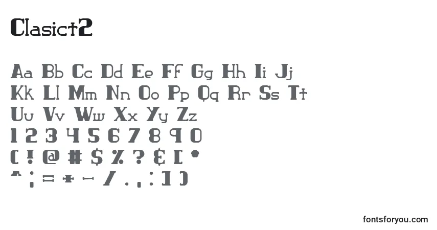 characters of clasict2 font, letter of clasict2 font, alphabet of  clasict2 font