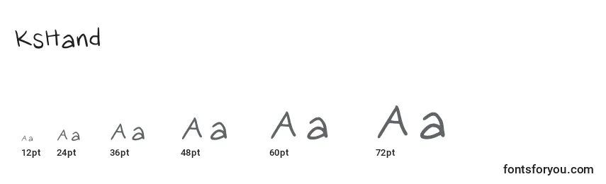 sizes of kshand font, kshand sizes