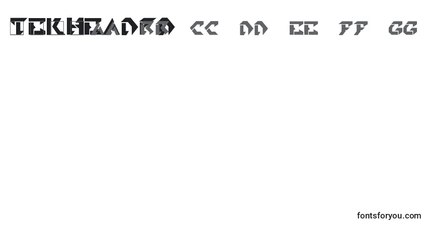 Czcionka TekheadPd – alfabet, cyfry, specjalne znaki