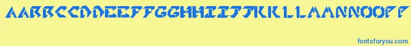 TekheadPd Font – Blue Fonts on Yellow Background