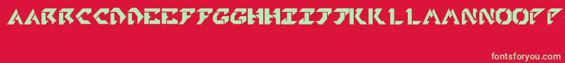 フォントTekheadPd – 赤い背景に緑の文字