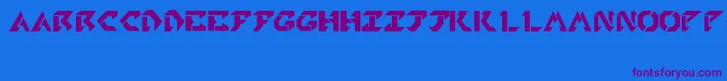 TekheadPd-Schriftart – Violette Schriften auf blauem Hintergrund