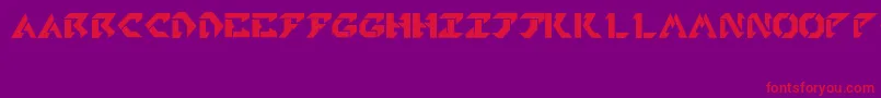 フォントTekheadPd – 紫の背景に赤い文字