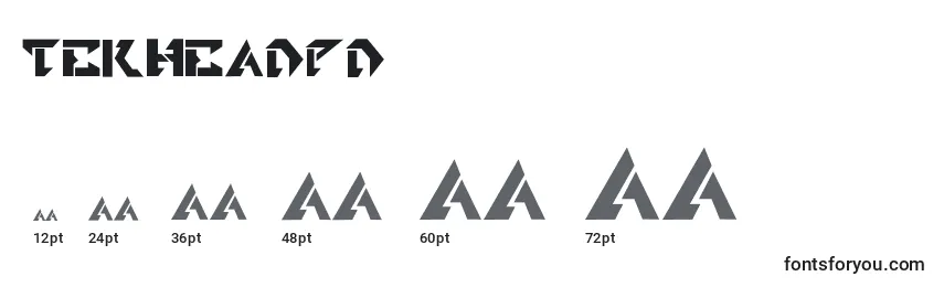 Размеры шрифта TekheadPd