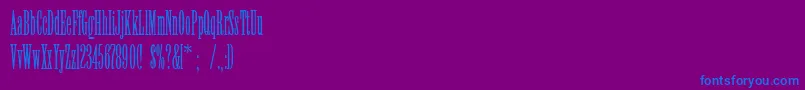 Fonte Viola – fontes azuis em um fundo violeta