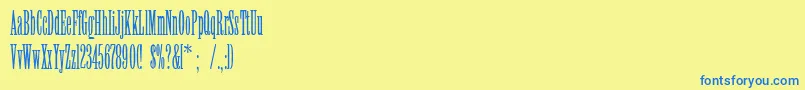 Шрифт Viola – синие шрифты на жёлтом фоне
