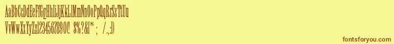 Fonte Viola – fontes marrons em um fundo amarelo