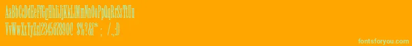 フォントViola – オレンジの背景に緑のフォント