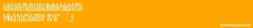 Viola-Schriftart – Weiße Schriften auf orangefarbenem Hintergrund