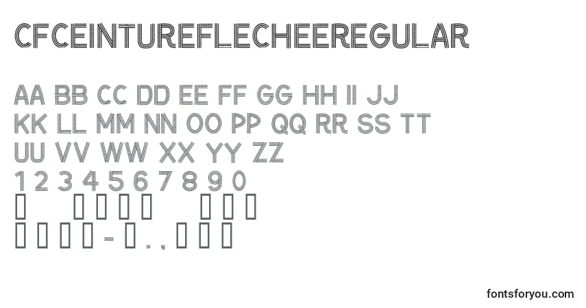 Шрифт CfceintureflecheeRegular – алфавит, цифры, специальные символы