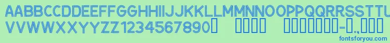 CfceintureflecheeRegular Font – Blue Fonts on Green Background