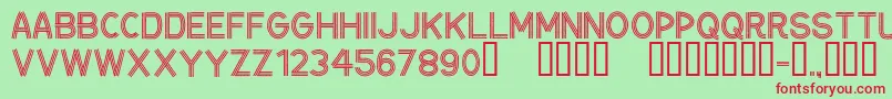 CfceintureflecheeRegular Font – Red Fonts on Green Background