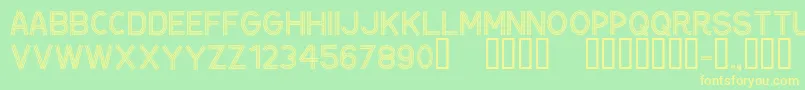 CfceintureflecheeRegular Font – Yellow Fonts on Green Background