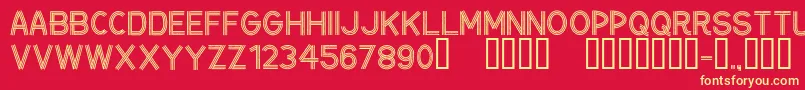 CfceintureflecheeRegular Font – Yellow Fonts on Red Background