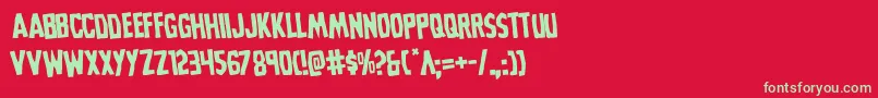 Grimghostrotate Font – Green Fonts on Red Background