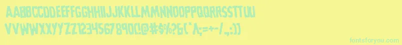 フォントGrimghostrotate – 黄色い背景に緑の文字