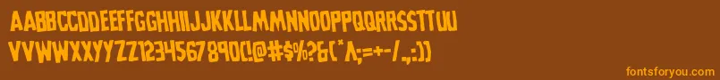 Grimghostrotate Font – Orange Fonts on Brown Background