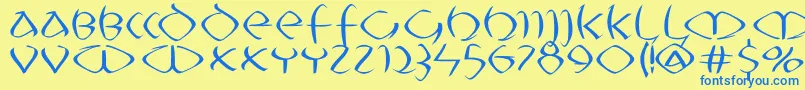 Uncitronica Font – Blue Fonts on Yellow Background