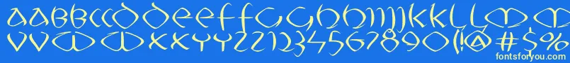 Uncitronica Font – Yellow Fonts on Blue Background