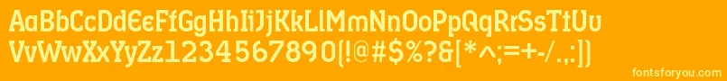 Gvardiamediumc Font – Yellow Fonts on Orange Background