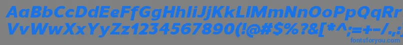 UnimanHeavyitalic Font – Blue Fonts on Gray Background