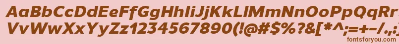 Fonte UnimanHeavyitalic – fontes marrons em um fundo rosa