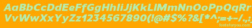 UnimanHeavyitalic Font – Green Fonts on Orange Background