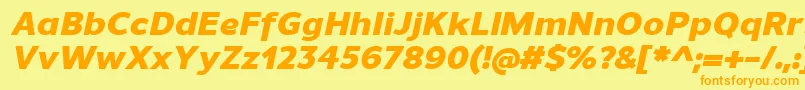UnimanHeavyitalic Font – Orange Fonts on Yellow Background