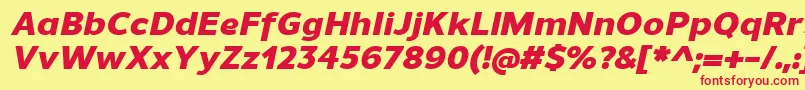 UnimanHeavyitalic Font – Red Fonts on Yellow Background