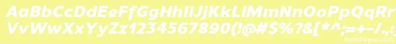 UnimanHeavyitalic Font – White Fonts on Yellow Background