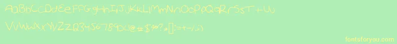 フォントCmc – 黄色の文字が緑の背景にあります