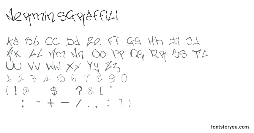 Schriftart NerminsGraffiti – Alphabet, Zahlen, spezielle Symbole